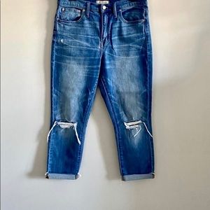 EUC Madewell High Rise Boyfriend Crop Jeans